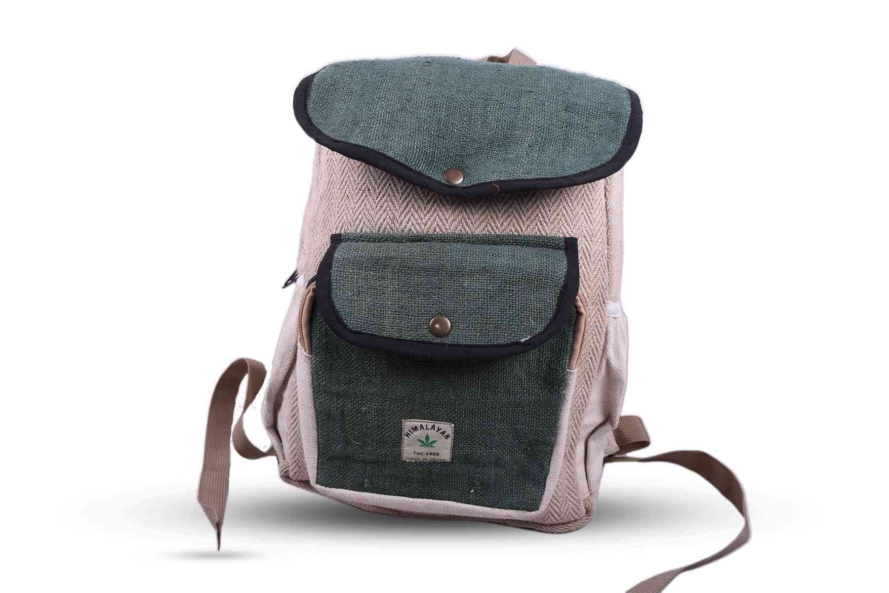 Green Flap Hemp Backpack