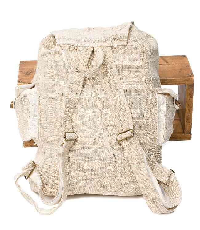 Natural 3 Pocket Hemp Backpack - 2