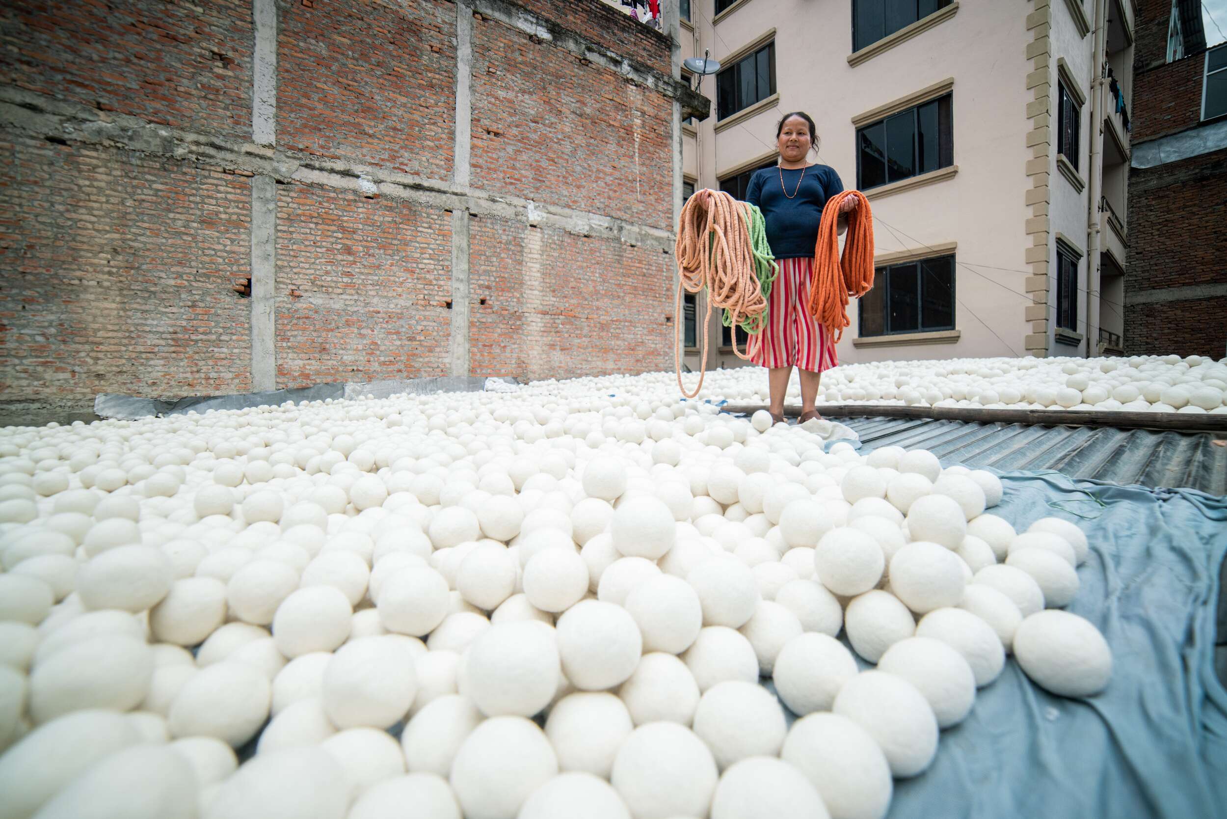 White Felt Dryer Balls - 5