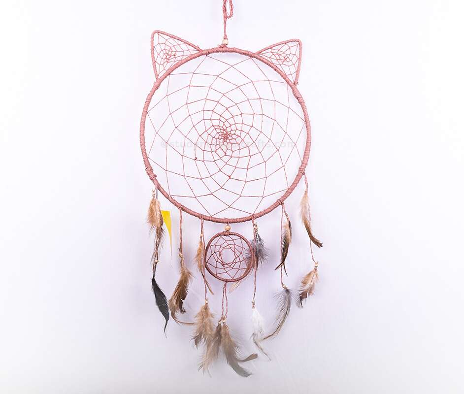 Pink Cat Dream Catcher