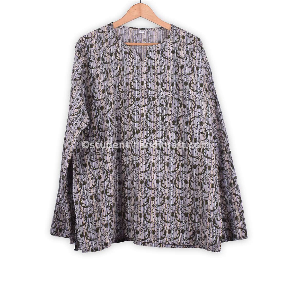 Cotton Leaves  Print Kurtha