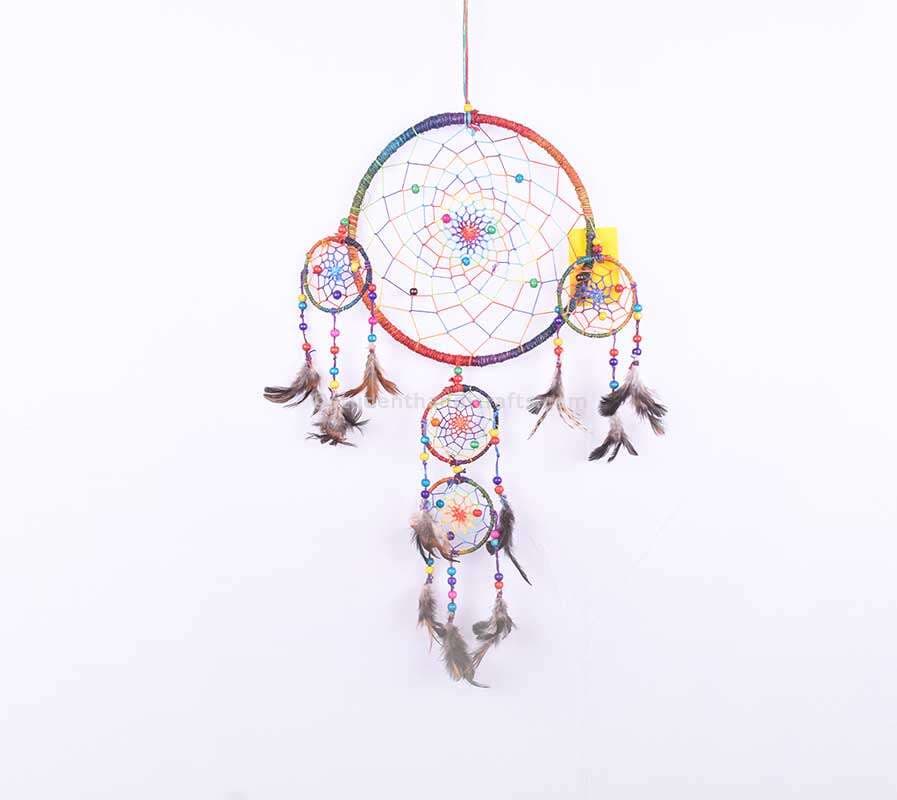 Rainbow Hemp Family Dream Catcher
