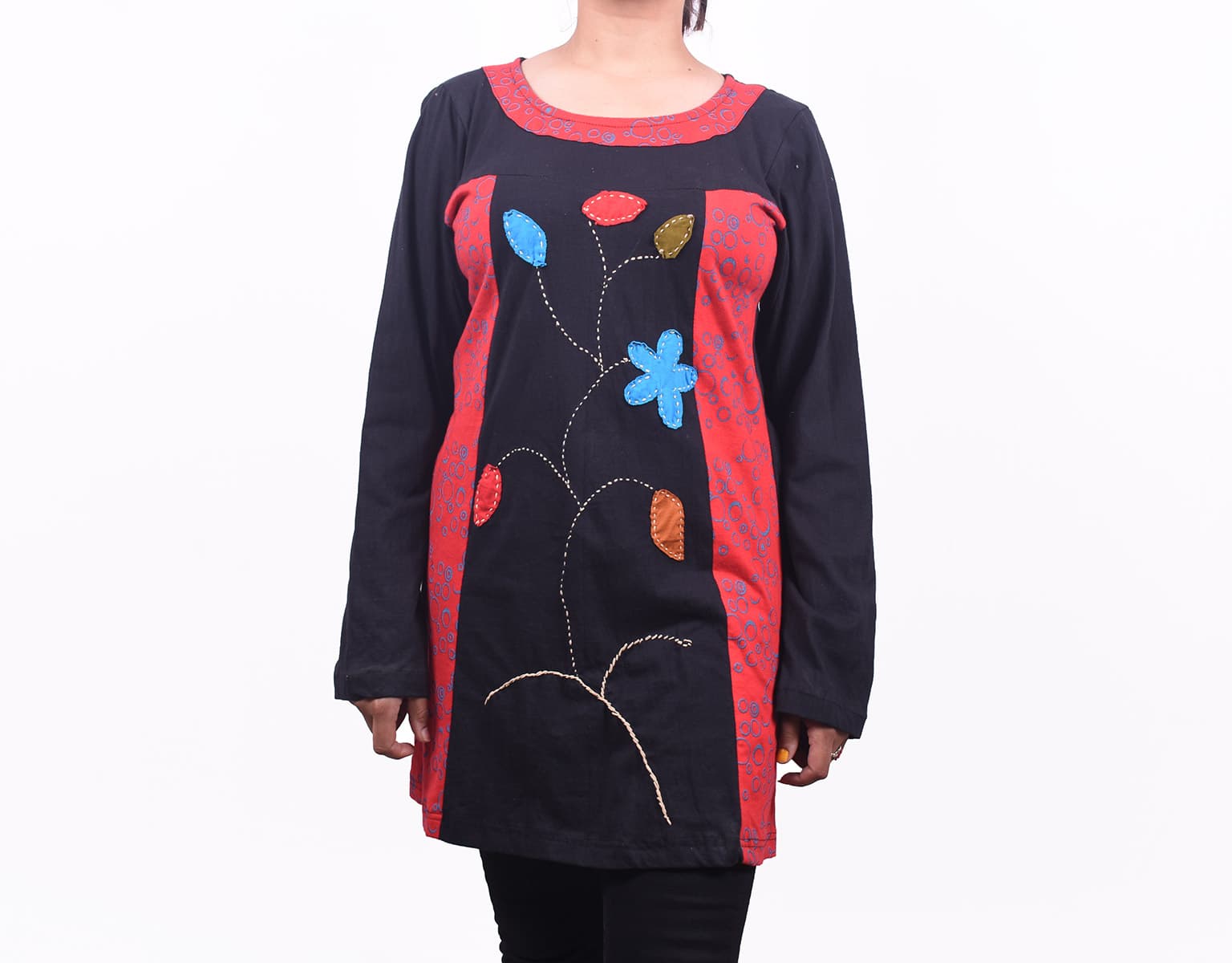 Black Design Cotton Dress - 2