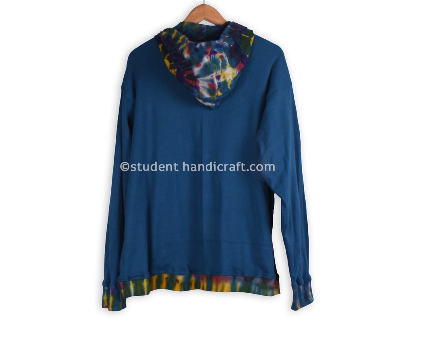 Tie Die Blue Cotton Hoodies - 2