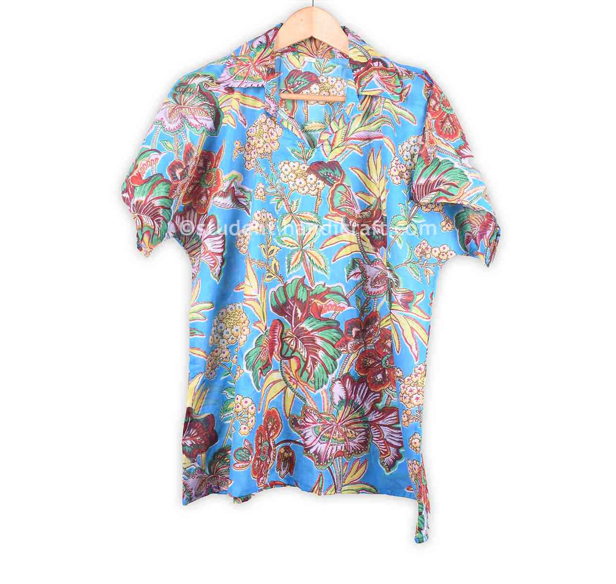 Cotton Flower Print Half Sleeve  Kurtha