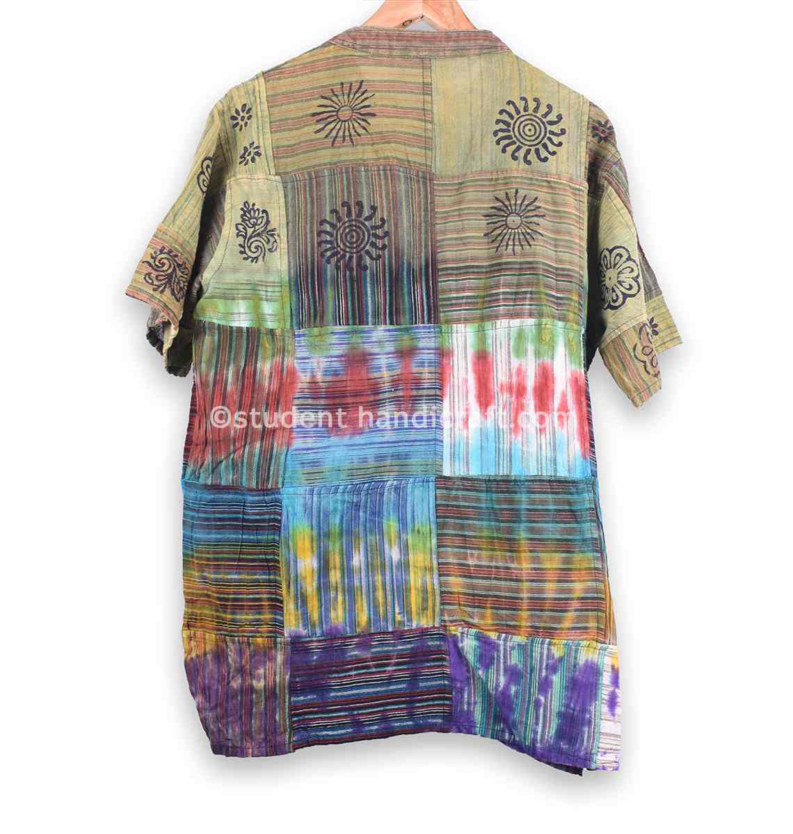 Cotton Patch Tie Die Block Print Kurtha - 2