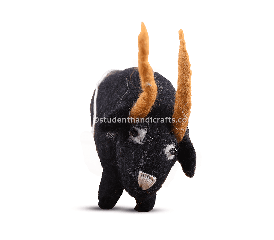 Felt Cute Black Yak Doll