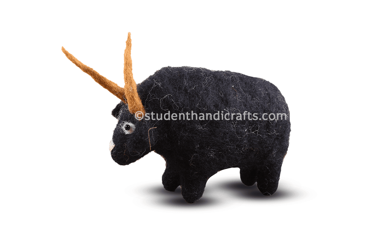 Felt Cute Black Yak Doll - 2