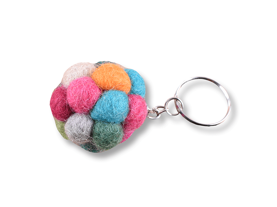 Felt Small Ball Key Ring