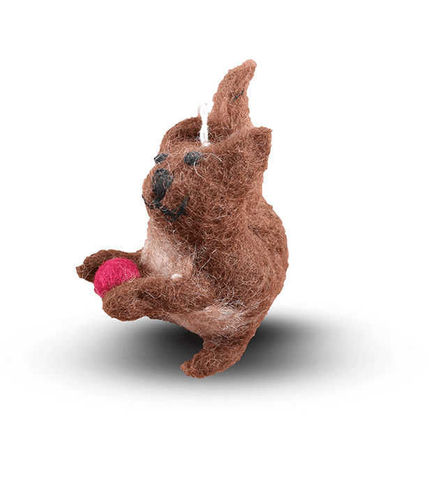 Felt Squirrel Key Ring