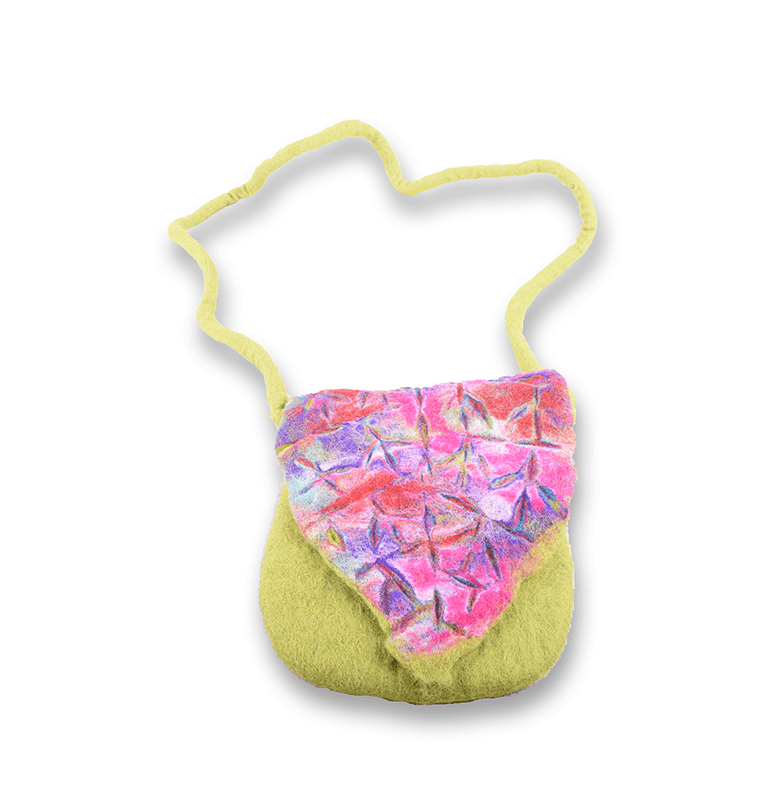 Felt Tie Die Leaf Stripe Bag