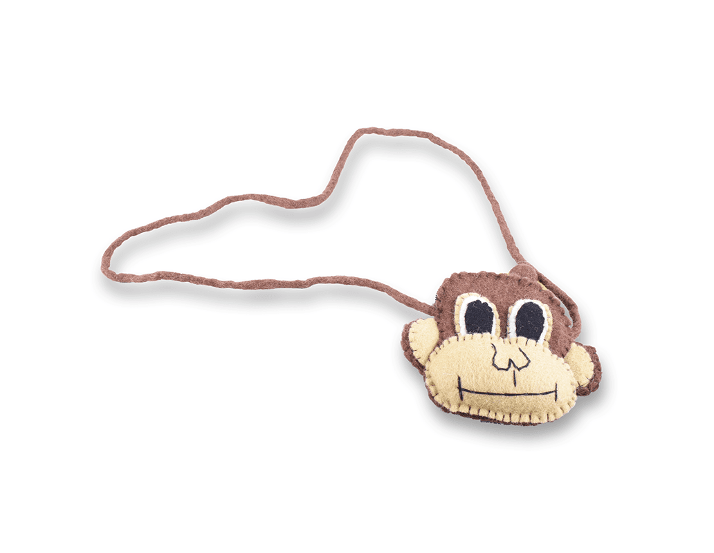 Felt Monkey Face Stripe Bag