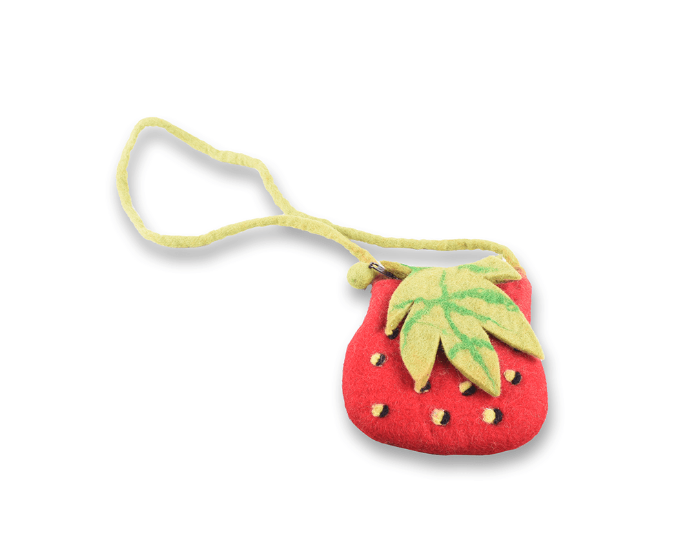 Felt Strawberry Stripe Bag