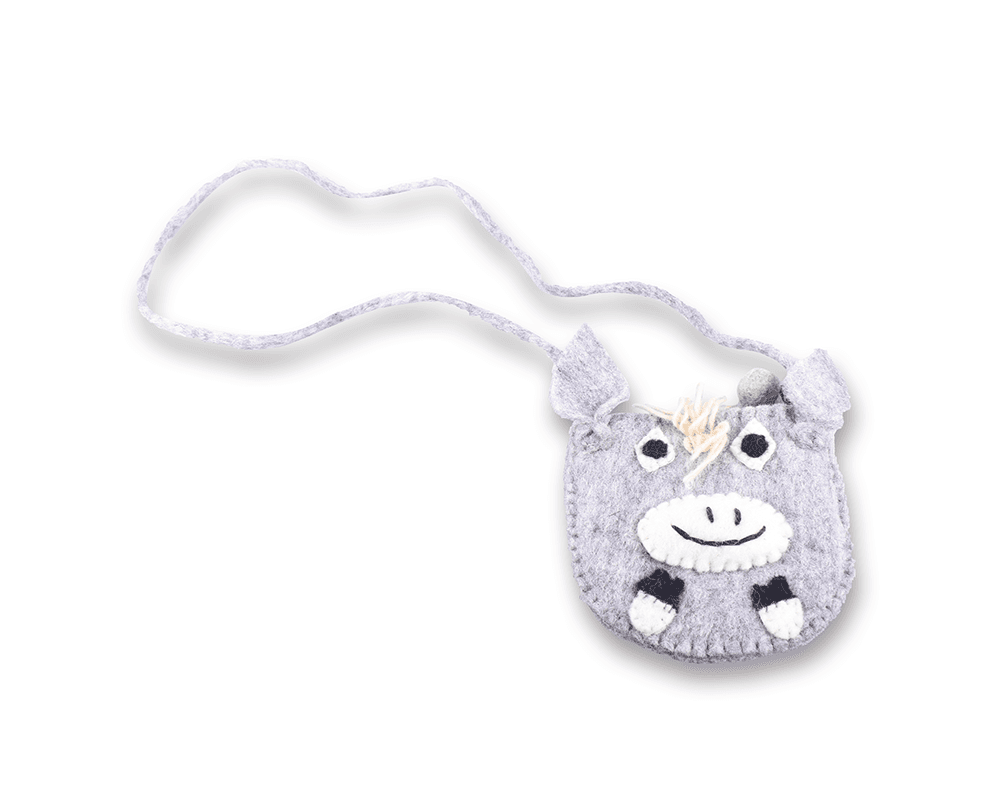 Felt Donkey Face Stripe Bag