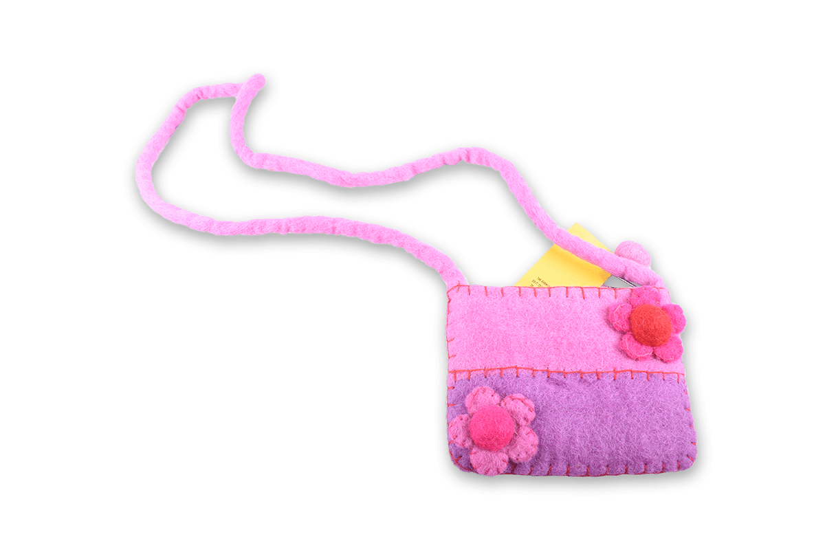 Felt Flower Stripe Bag