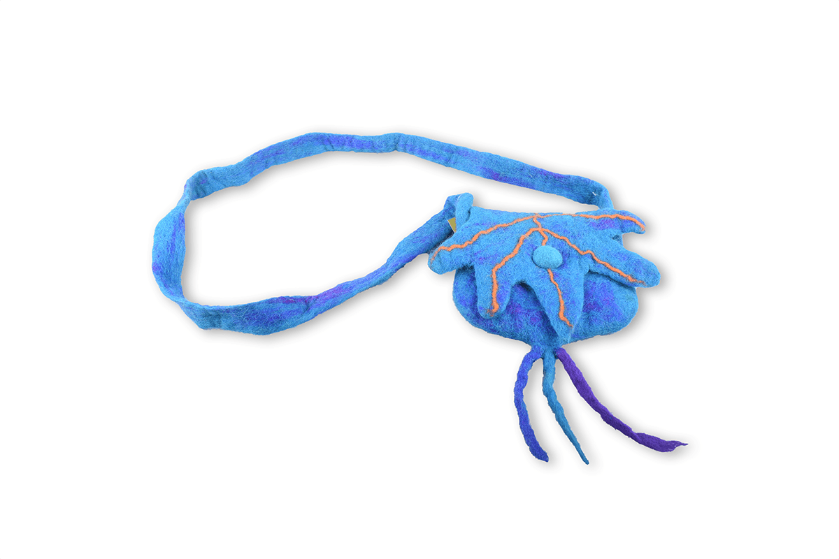 Felt Lotus Stripe Bag