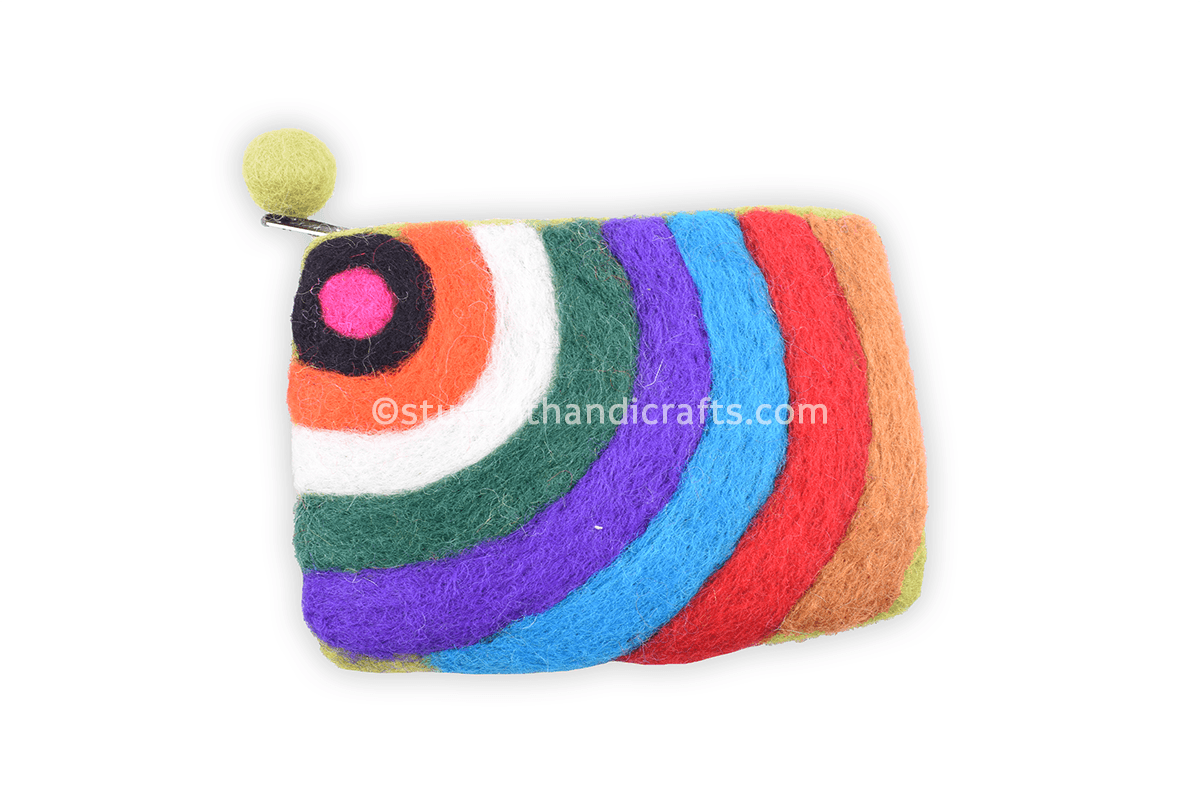 Felt Rainbow Color Purse