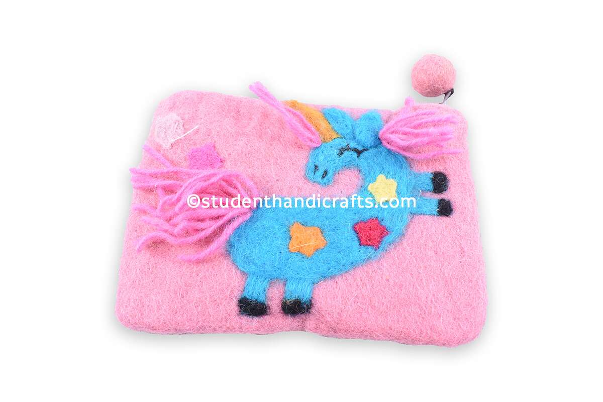 Felt Unicorn Horse Purse