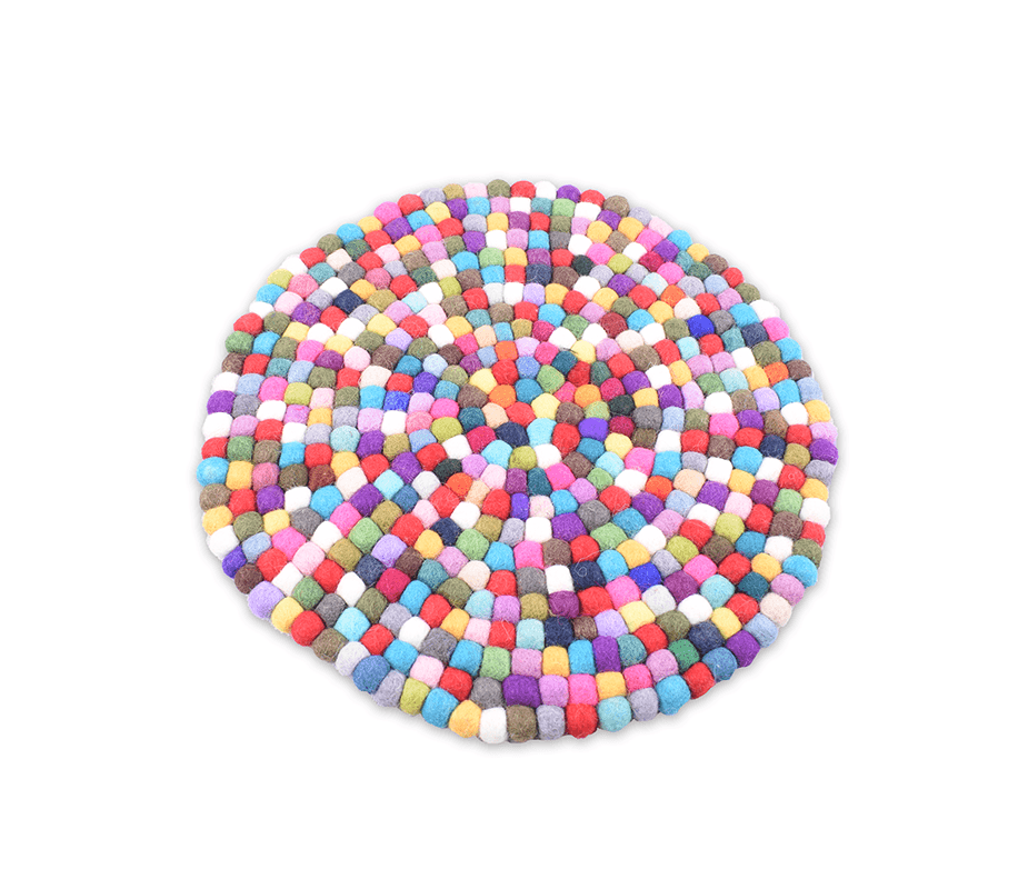 Felt Round Multicolor Mat