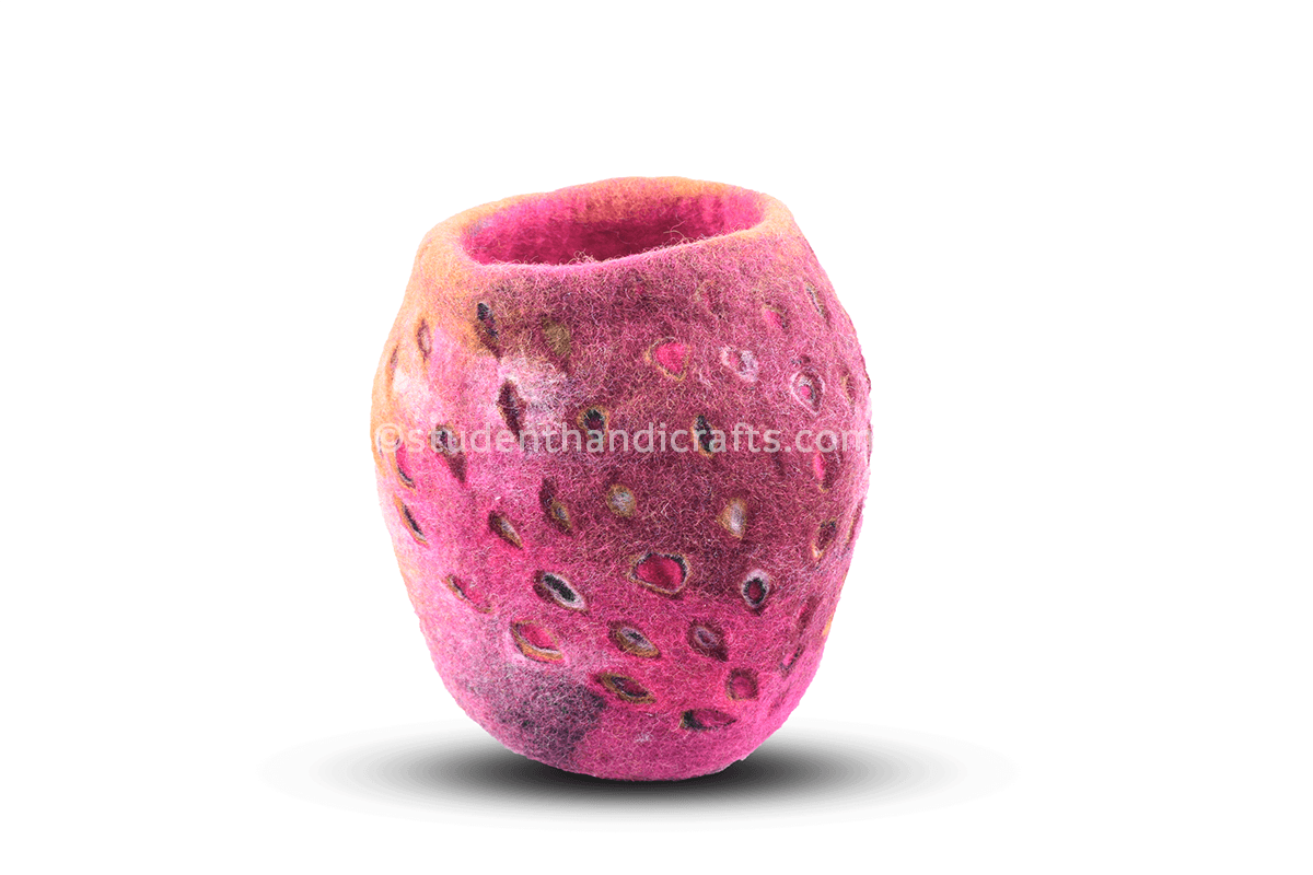 Felt Flower With Vessel Decoration - 2
