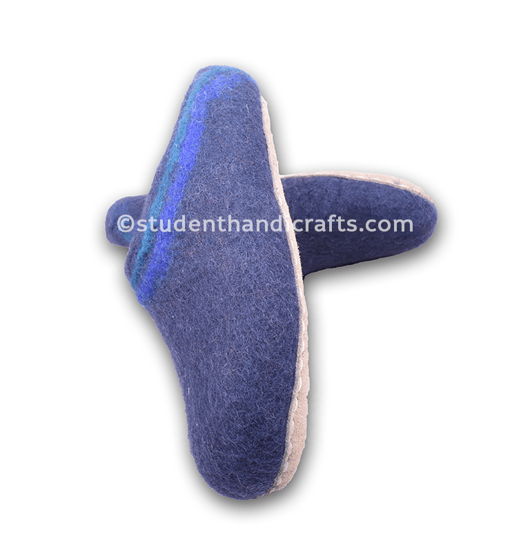 Felt Handmade Blue Woolen Shoes