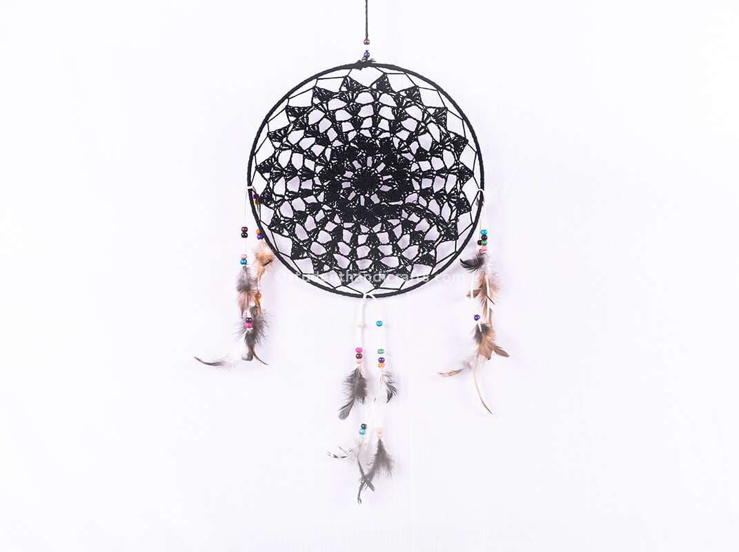Crochet Black Sun Dream Catcher