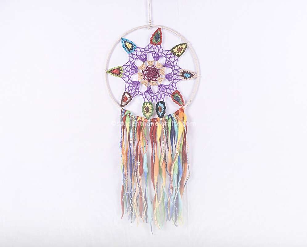 Rainbow Crochet Dream Catcher