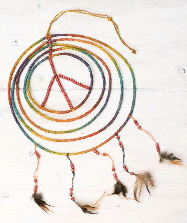 Hemp Rainbow Peace Dream Catcher