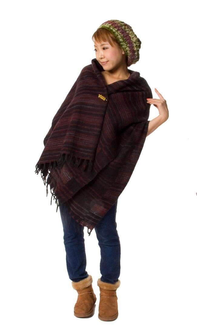Chocolaty Stylish Woolen Pancho