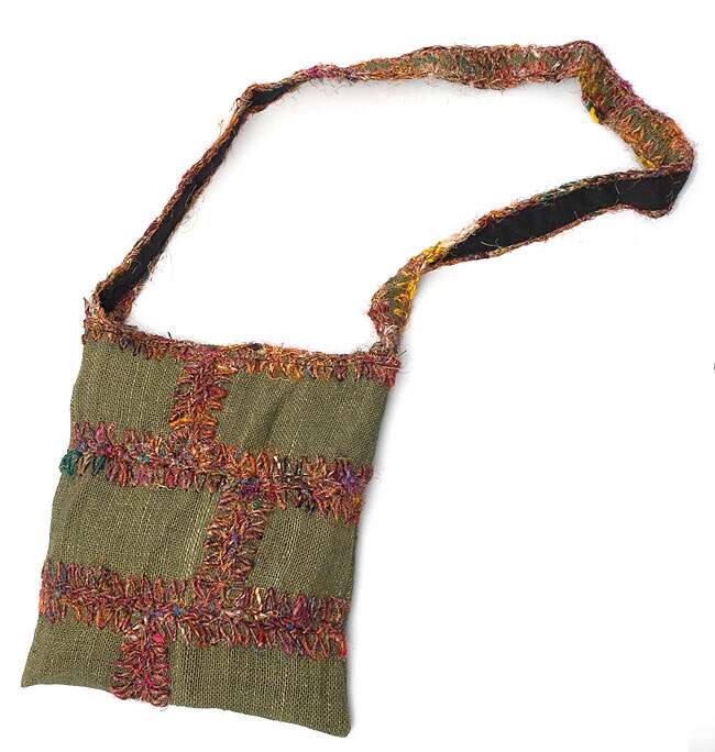 Silk designed Khaki Bag