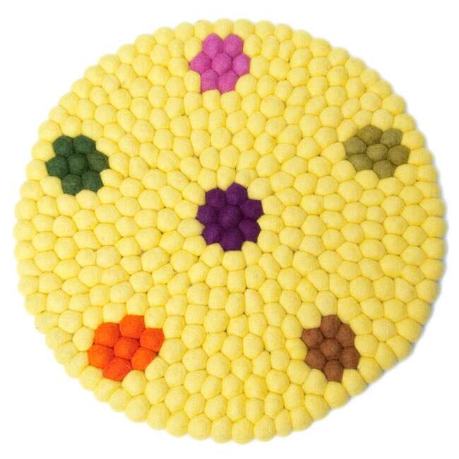 Flower Design Felt Mat