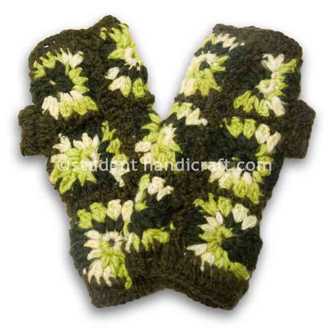 Green Flower Design Hand Knitter
