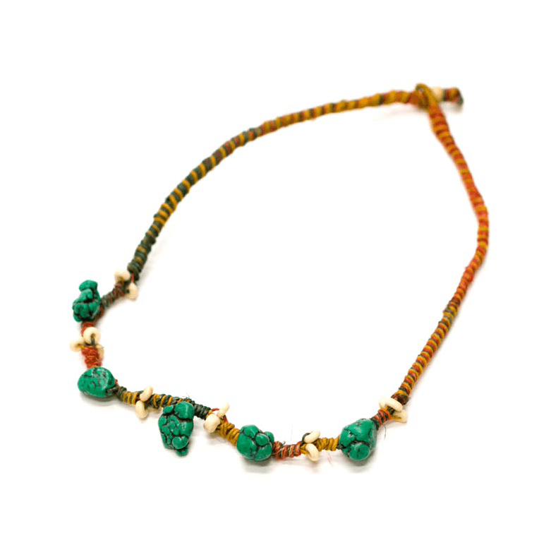 Turquoise Hemp Neck lase
