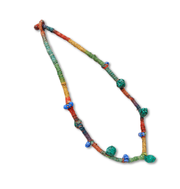 Rainbow Hemp turquoise Neck lase