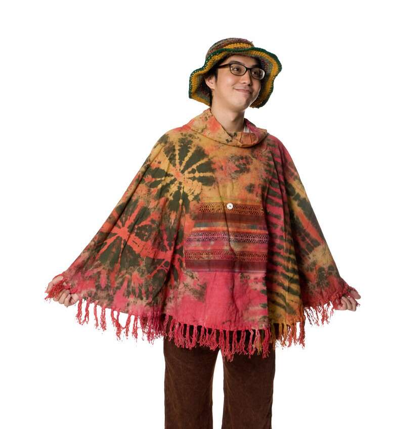 Cotton Tie Die Colorful Pancho
