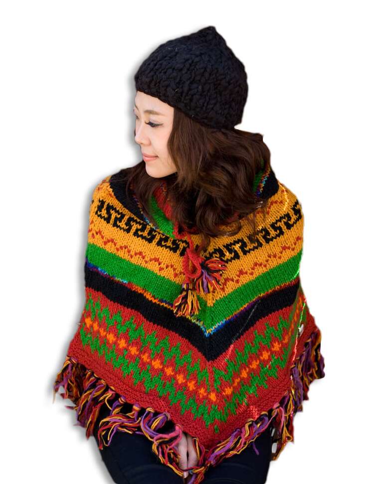 Woolen Colorful Pancho