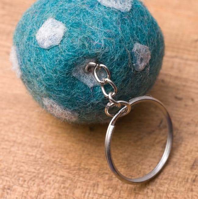 Mushroom Design Felted Key Ring - 4