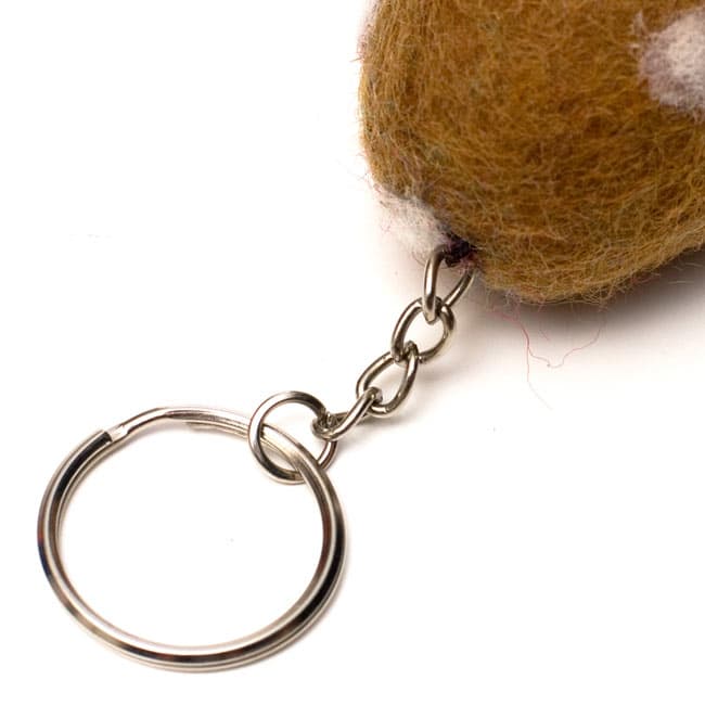 Brown Felt Key Ring - 4