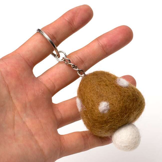 Brown Felt Key Ring