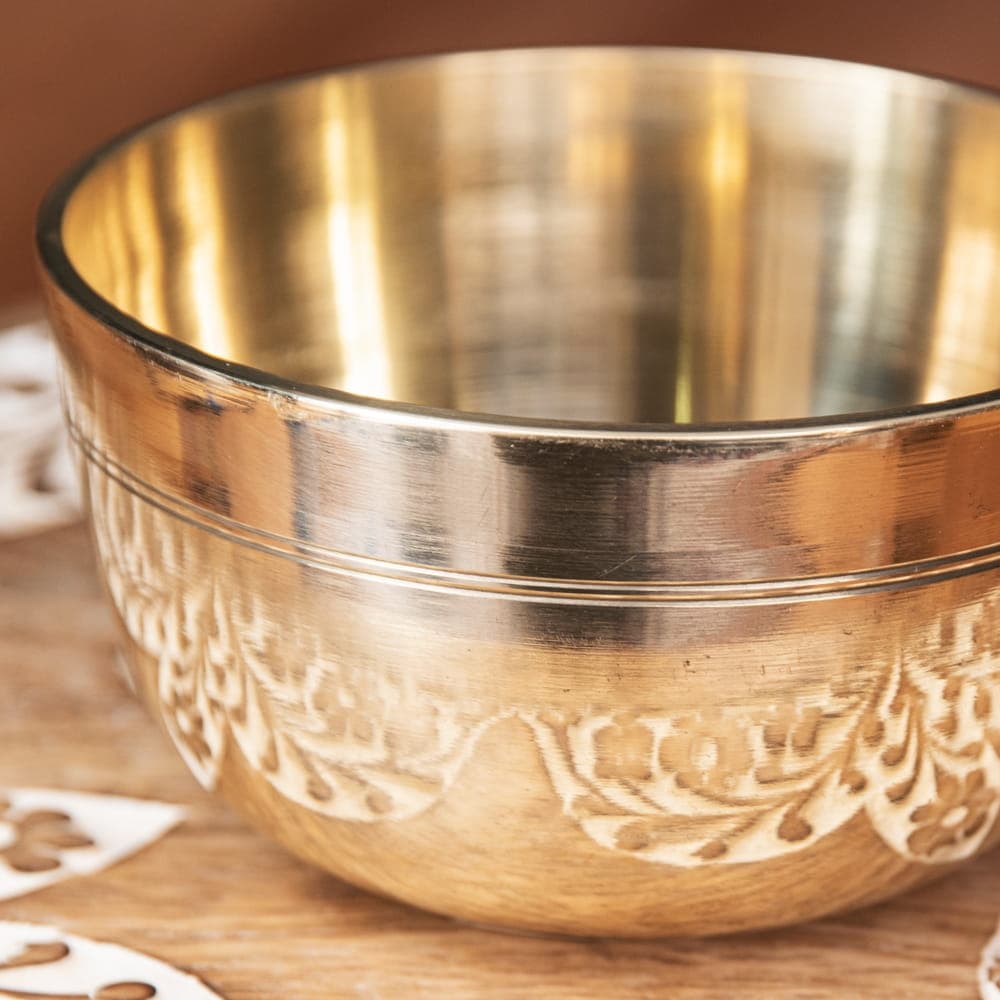 Simple singing bowl with line pattern 11.3cm - 7