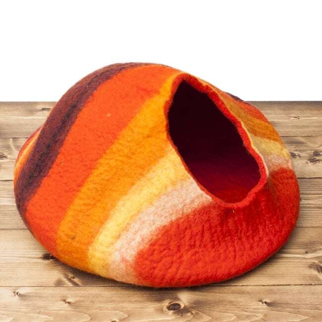 Felted Multicolor Cat Cave