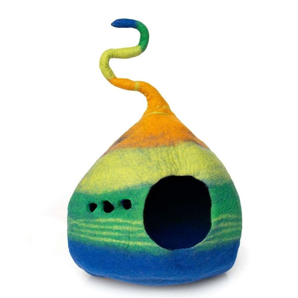 Multicolor Felted Cat House