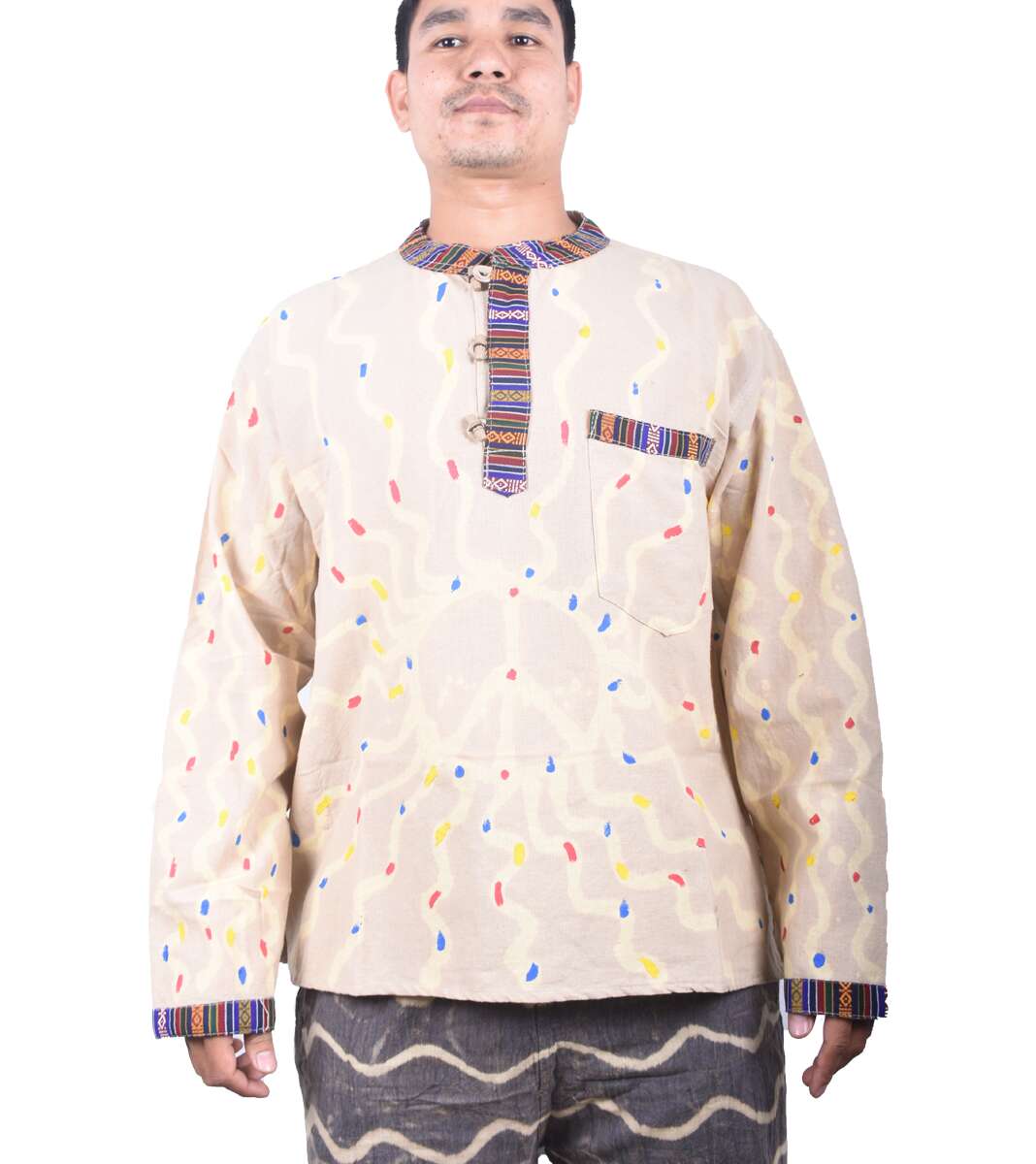 Multicolor Tik-Tik Cotton Kurtha