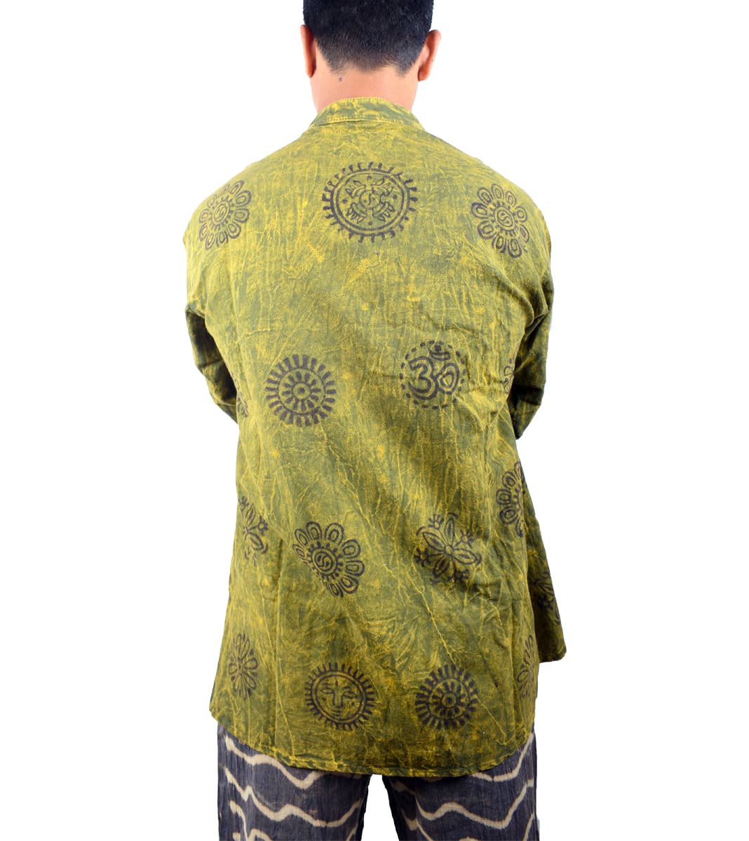 Flower Printed Green Kurtha - 2