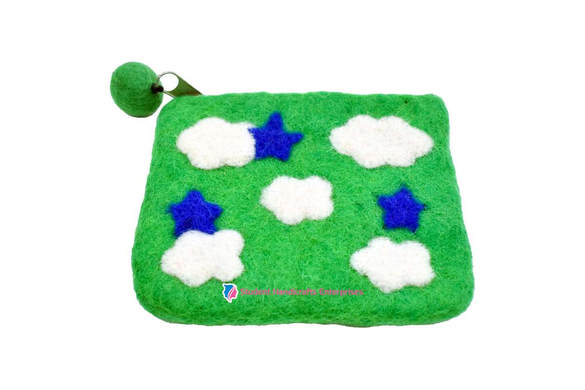 Handmade Green Felt Purse