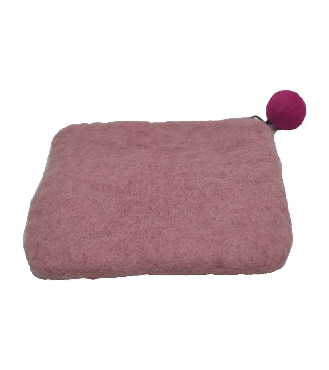 Flower Attached Felt Purse - 2