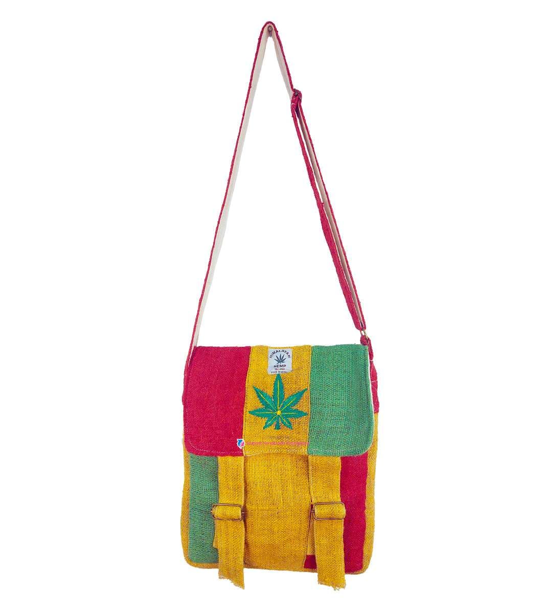Hemp Leaf Printed Yellow Bag