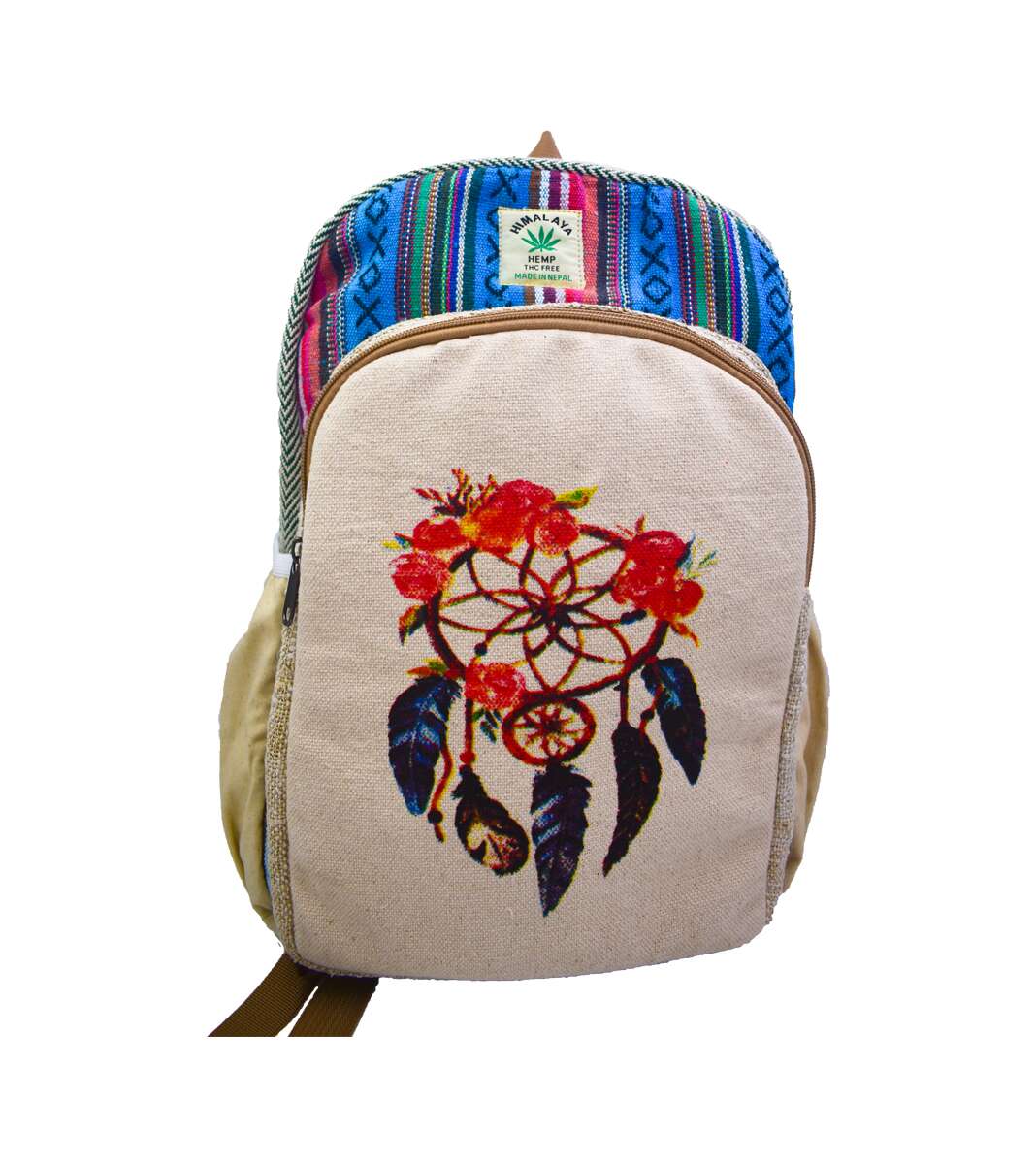 Flower Printed Hemp Backpack